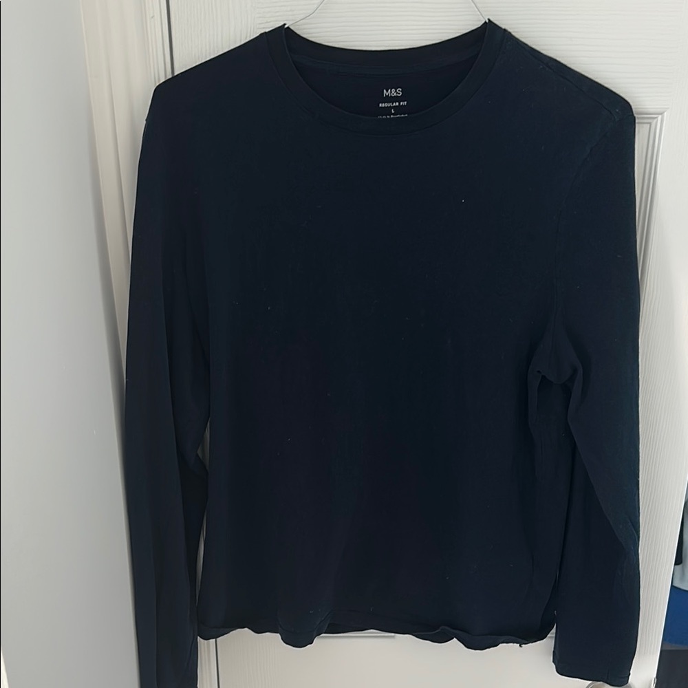 M&S Navy Blue Long Sleeve Shirt